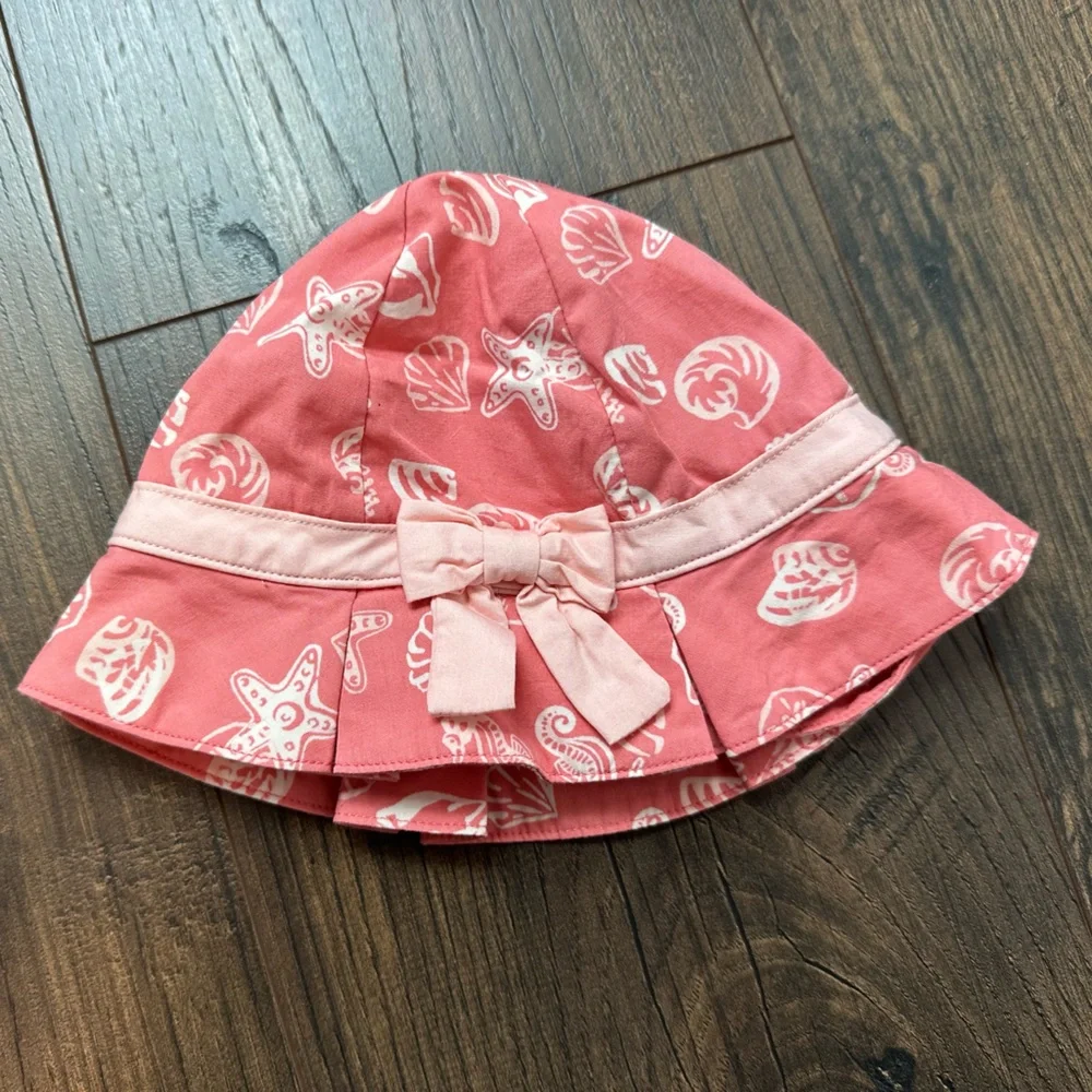 Janie and Jack Pink Beachy Bucket Hat (Size 0-3 Months)